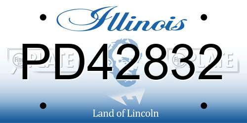 PD42832 Illinois License Plate