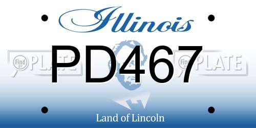 PD467 Illinois License Plate