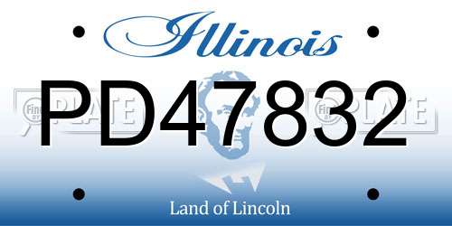 PD47832 Illinois License Plate