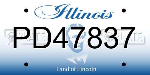 PD47837 Illinois License Plate