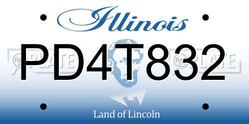 PD4T832 Illinois License Plate