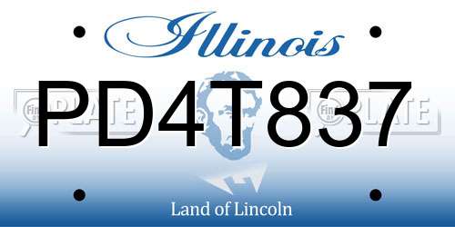 PD4T837 Illinois License Plate