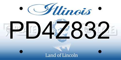 PD4Z832 Illinois License Plate