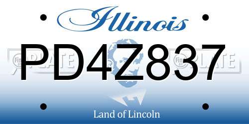 PD4Z837 Illinois License Plate
