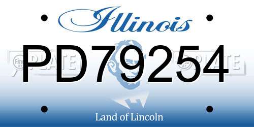 PD79254 Illinois License Plate