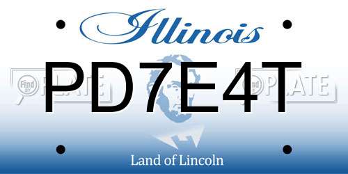 PD7E4T Illinois License Plate