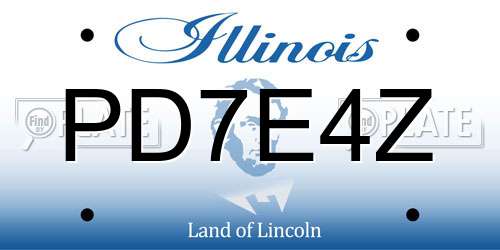 PD7E4Z Illinois License Plate
