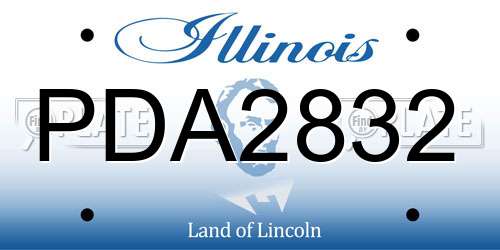 PDA2832 Illinois License Plate