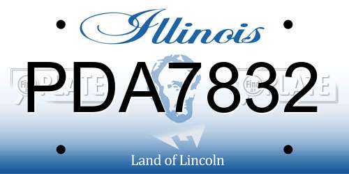 PDA7832 Illinois License Plate