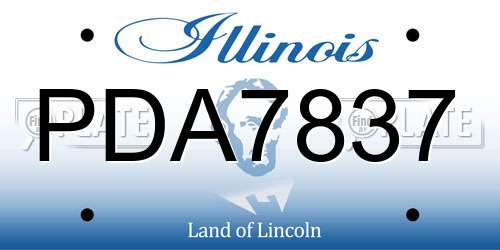 PDA7837 Illinois License Plate