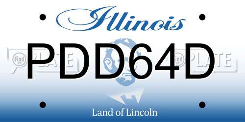 PDD64D Illinois License Plate