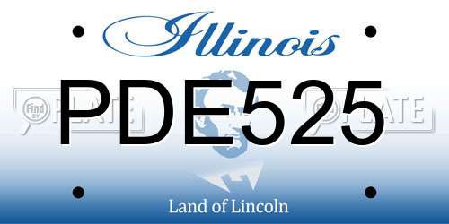 PDE525 Illinois License Plate