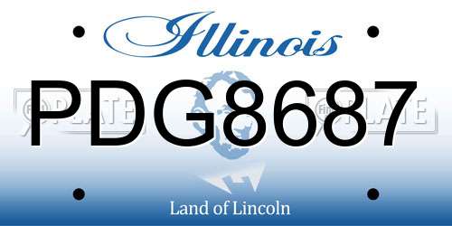 PDG8687 Illinois License Plate