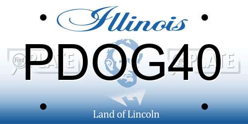PDOG40 Illinois License Plate
