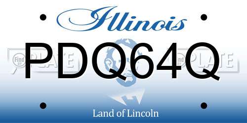 PDQ64Q Illinois License Plate