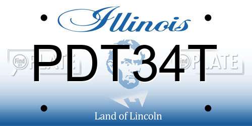 PDT34T Illinois License Plate