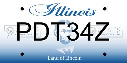 PDT34Z Illinois License Plate