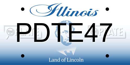 PDTE47 Illinois License Plate