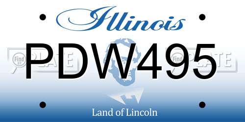 PDW495 Illinois License Plate
