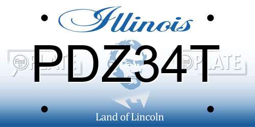 PDZ34T Illinois License Plate