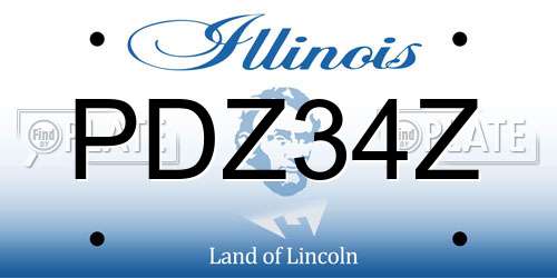 PDZ34Z Illinois License Plate