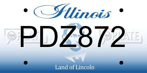 PDZ872 Illinois License Plate