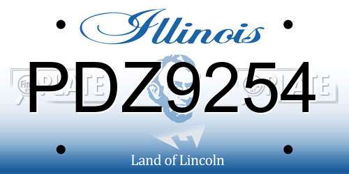 PDZ9254 Illinois License Plate
