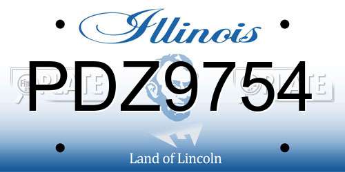 PDZ9754 Illinois License Plate