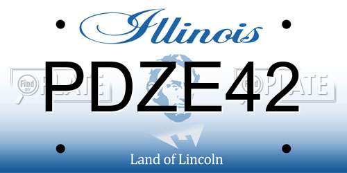 PDZE42 Illinois License Plate