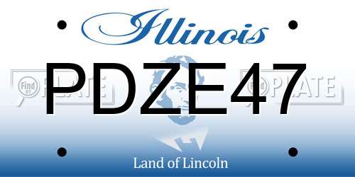 PDZE47 Illinois License Plate