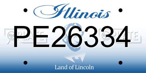 PE26334 Illinois License Plate