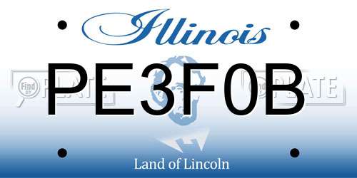 PE3F0B Illinois License Plate