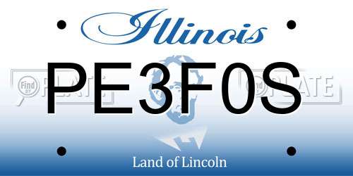 PE3F0S Illinois License Plate