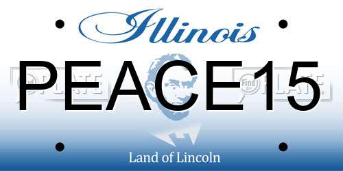 PEACE15 Illinois License Plate