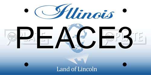 PEACE3 Illinois License Plate
