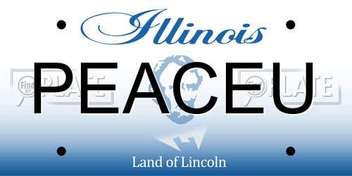 PEACEU Illinois License Plate