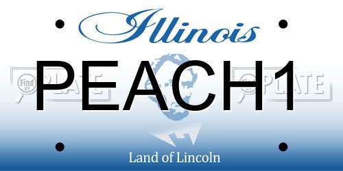 PEACH1 Illinois License Plate