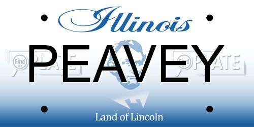 PEAVEY Illinois License Plate