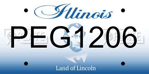 PEG1206 Illinois License Plate