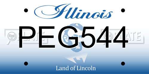 PEG544 Illinois License Plate