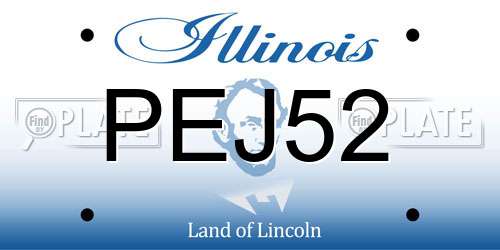 PEJ52 Illinois License Plate