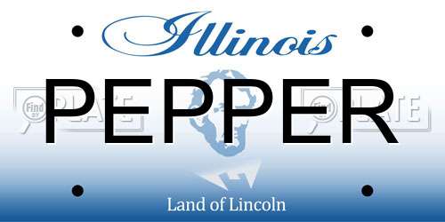 PEPPER Illinois License Plate