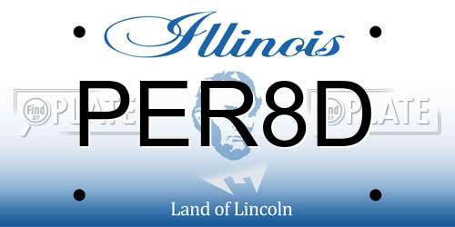 PER8D Illinois License Plate