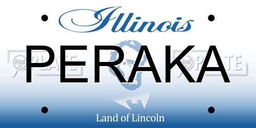 PERAKA Illinois License Plate