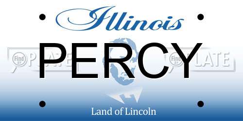 PERCY Illinois License Plate