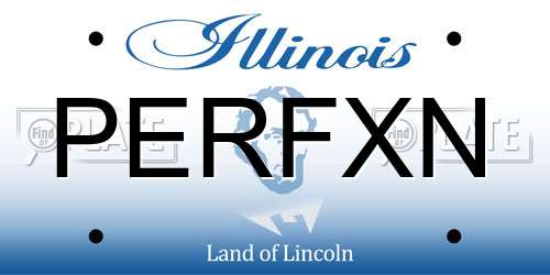 PERFXN Illinois License Plate