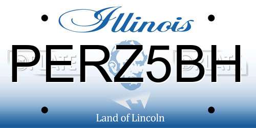 PERZ5BH Illinois License Plate
