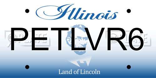 PETLVR6 Illinois License Plate