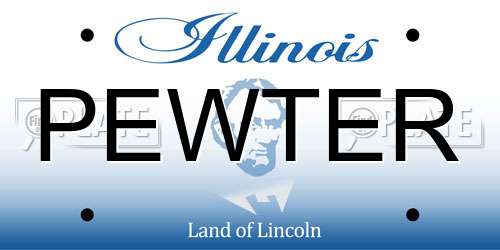 PEWTER Illinois License Plate