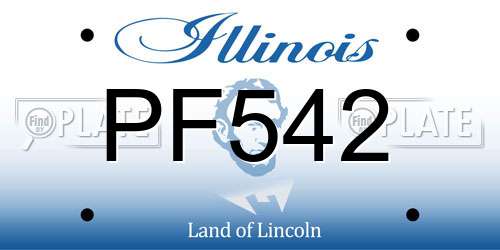 PF542 Illinois License Plate